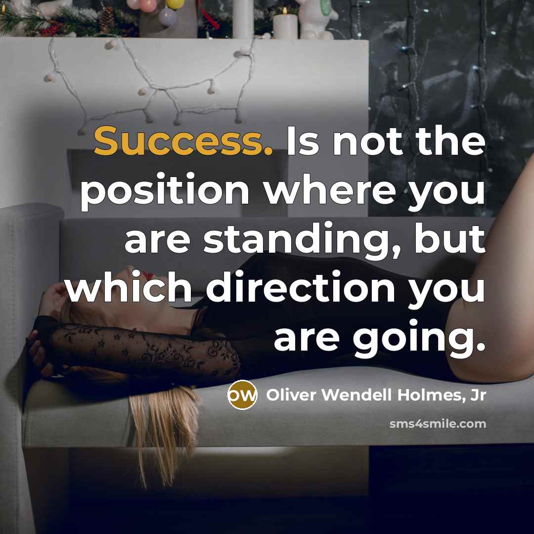 “Success. Is not the position where you are standing, but…” quote by Oliver Wendell Holmes, Jr