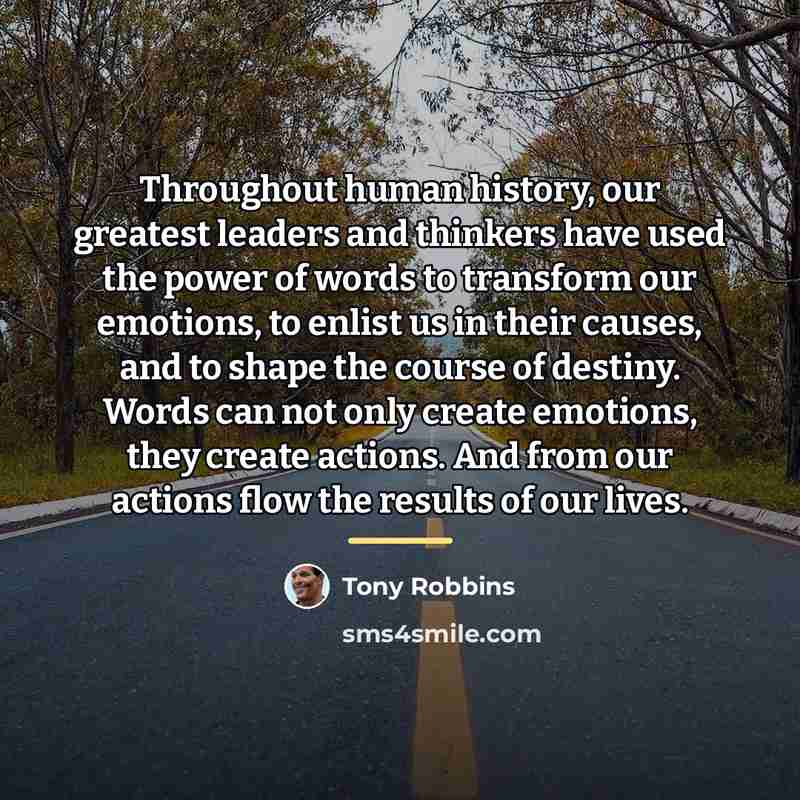 “Throughout human history, our greatest leaders and thinkers have used…” quote by Tony Robbins