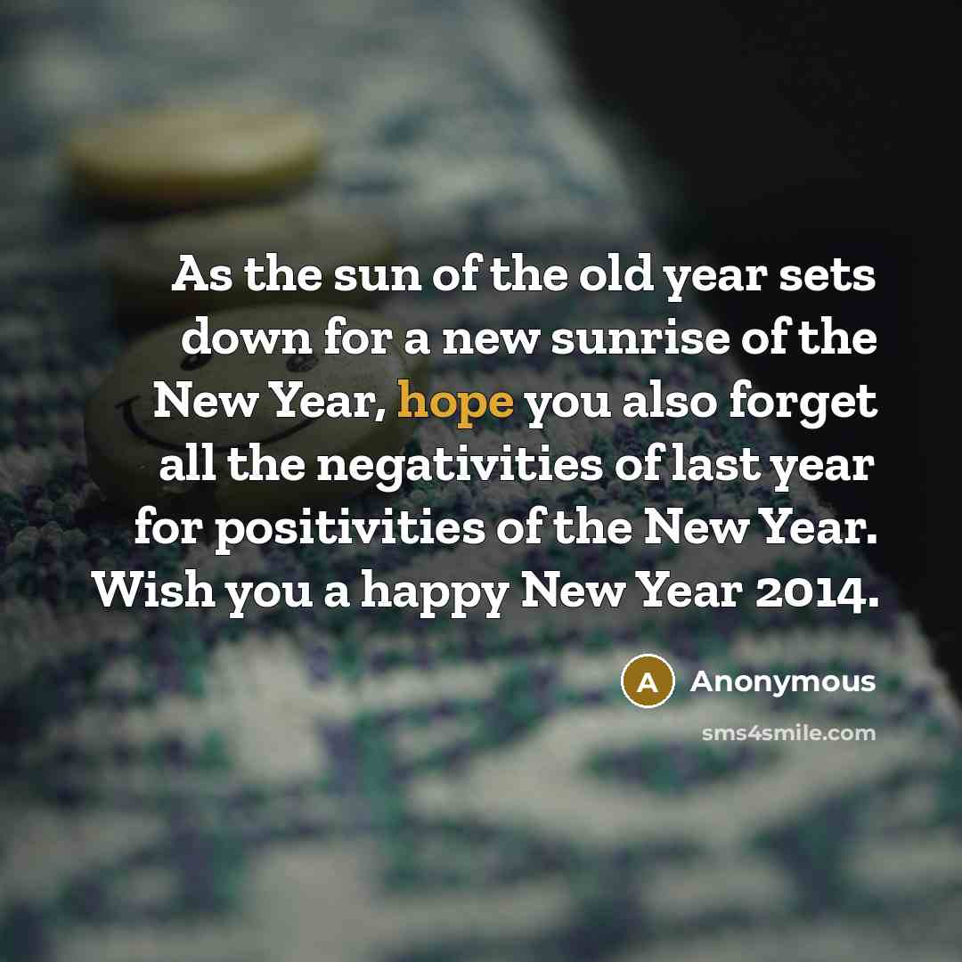 “As the sun of the old year sets down for…” quote by Anonymous