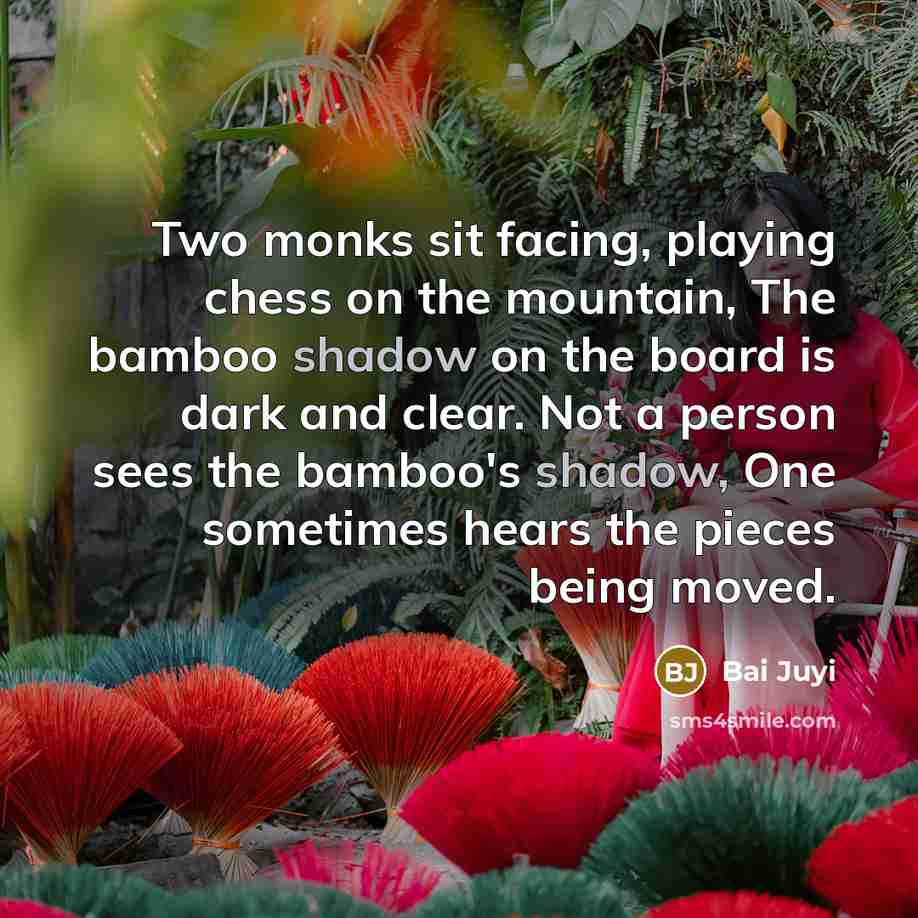 “Two monks sit facing, playing chess on the mountain, The…” quote by Bai Juyi