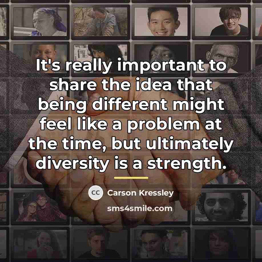 “It's really important to share the idea that being different…” quote by Carson Kressley