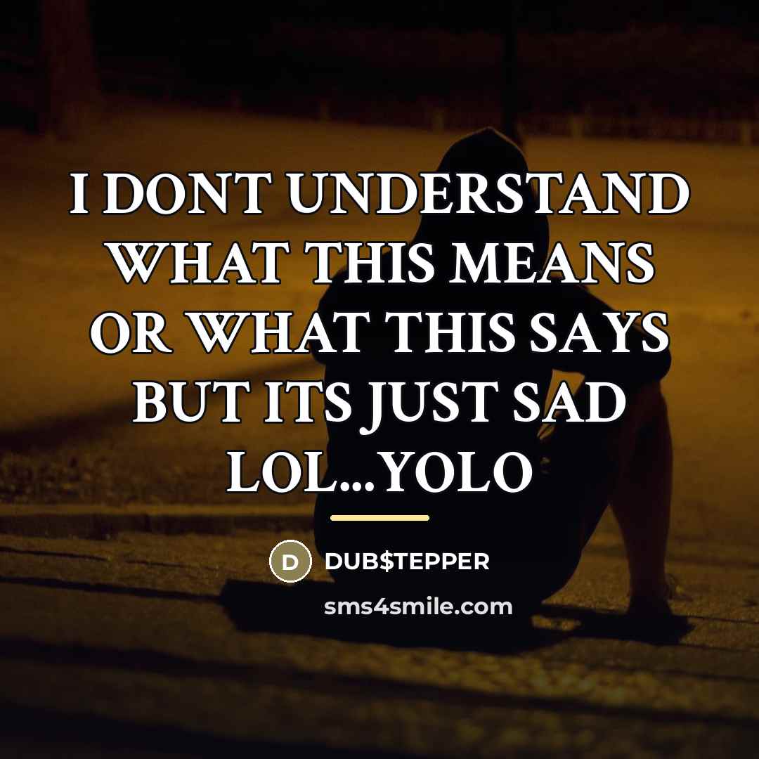 “I DONT UNDERSTAND WHAT THIS MEANS OR WHAT THIS SAYS…” quote by DUB$TEPPER