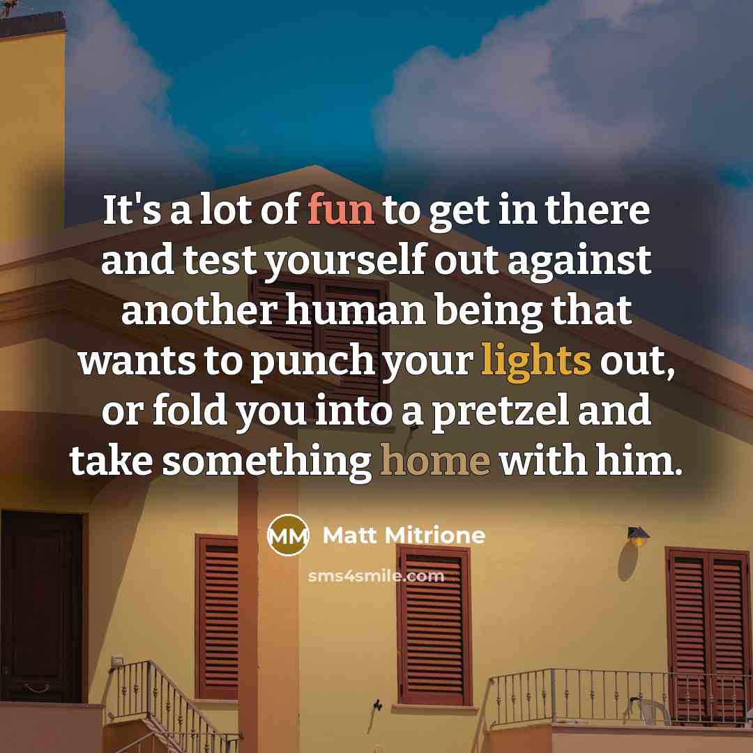 “It's a lot of fun to get in there and…” quote by Matt Mitrione