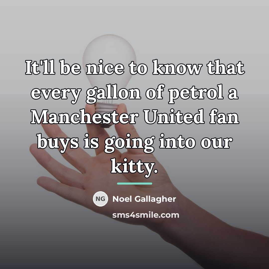 “It'll be nice to know that every gallon of petrol…” quote by Noel Gallagher