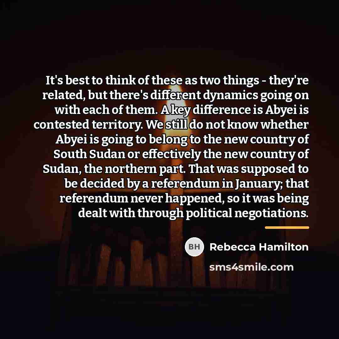 “It's best to think of these as two things -…” quote by Rebecca Hamilton