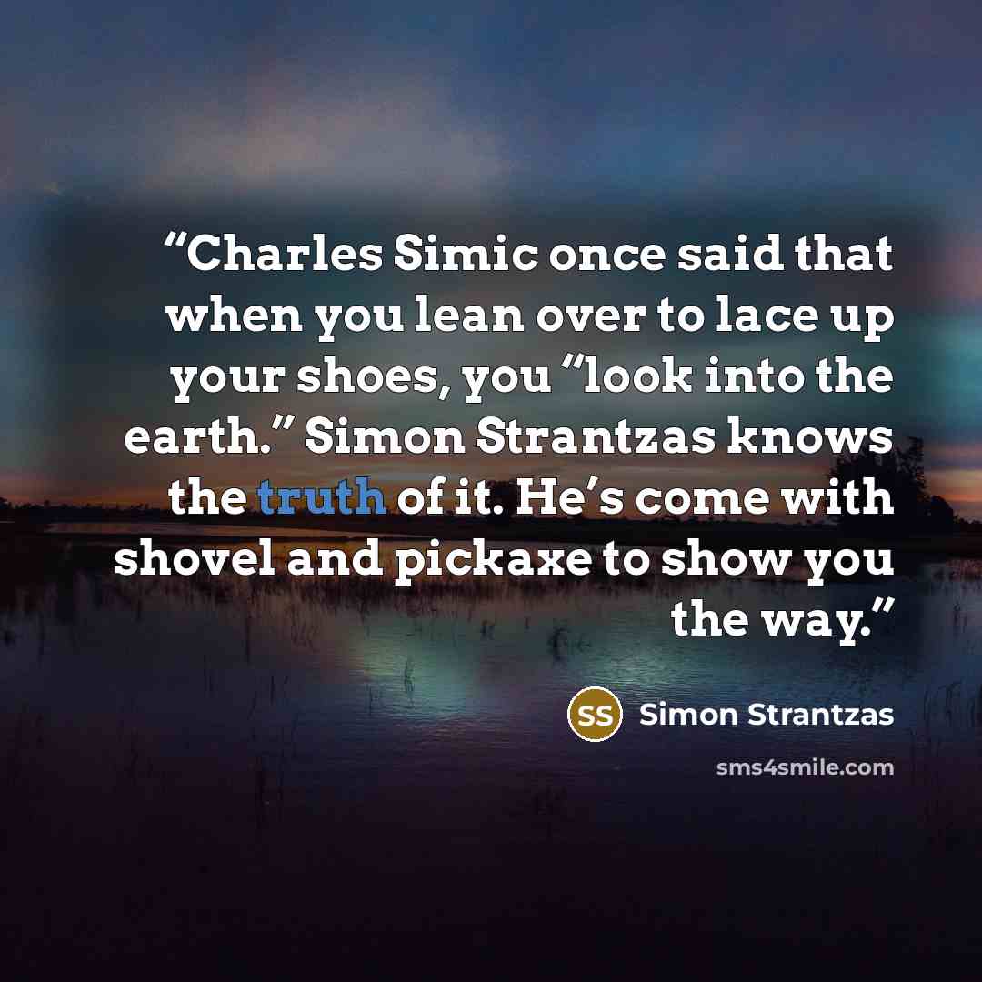 “Charles Simic once said that when you lean over to lace up your shoes, you “look into the earth.” Simon Strantzas knows the truth of it. He’s come with shovel and pickaxe to show you the way.” quote by Simon Strantzas