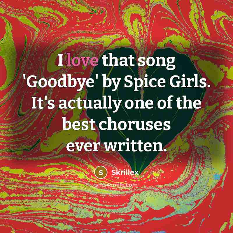 “I love that song 'Goodbye' by Spice Girls. It's actually…” quote by Skrillex