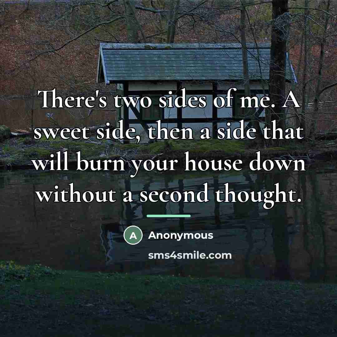 “There's two sides of me. A sweet side, then a…” quote by Anonymous