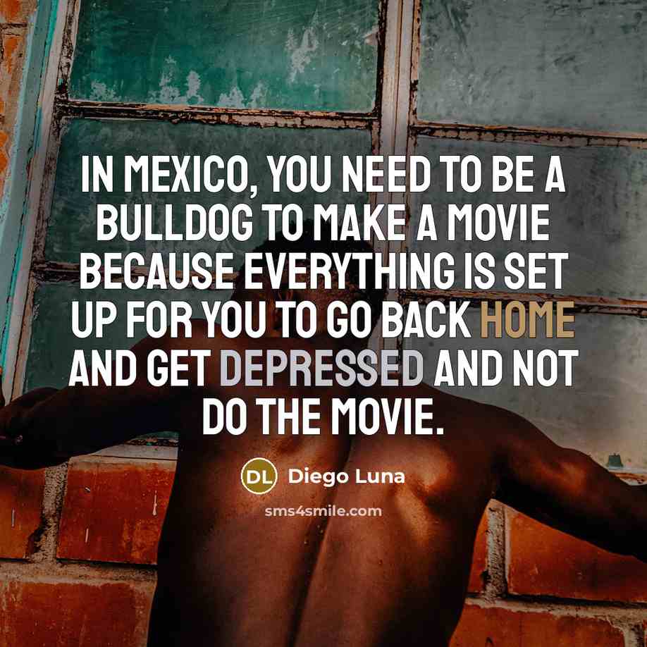 “In Mexico, you need to be a bulldog to make…” quote by Diego Luna