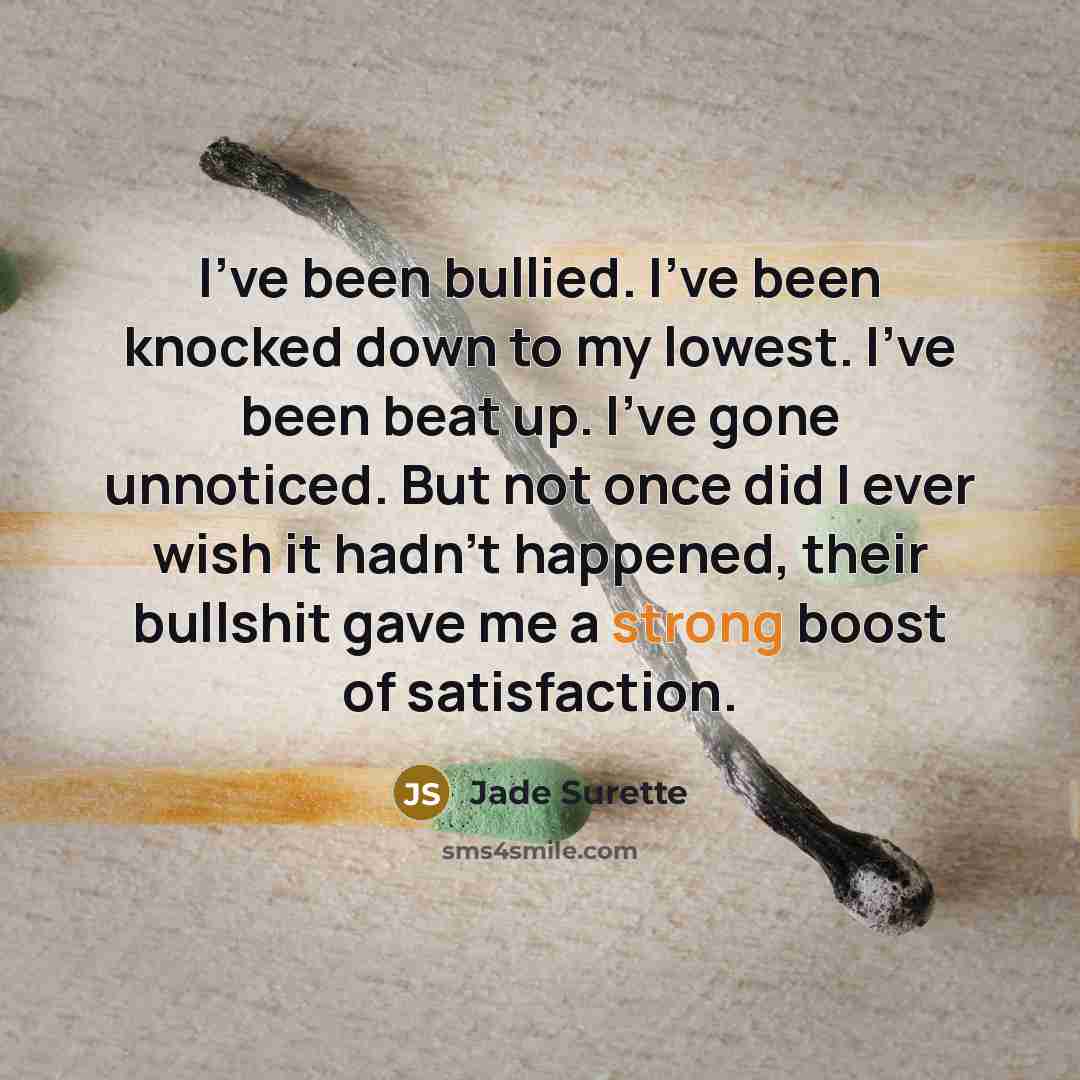 “I've been bullied. I've been knocked down to my lowest.…” quote by Jade Surette