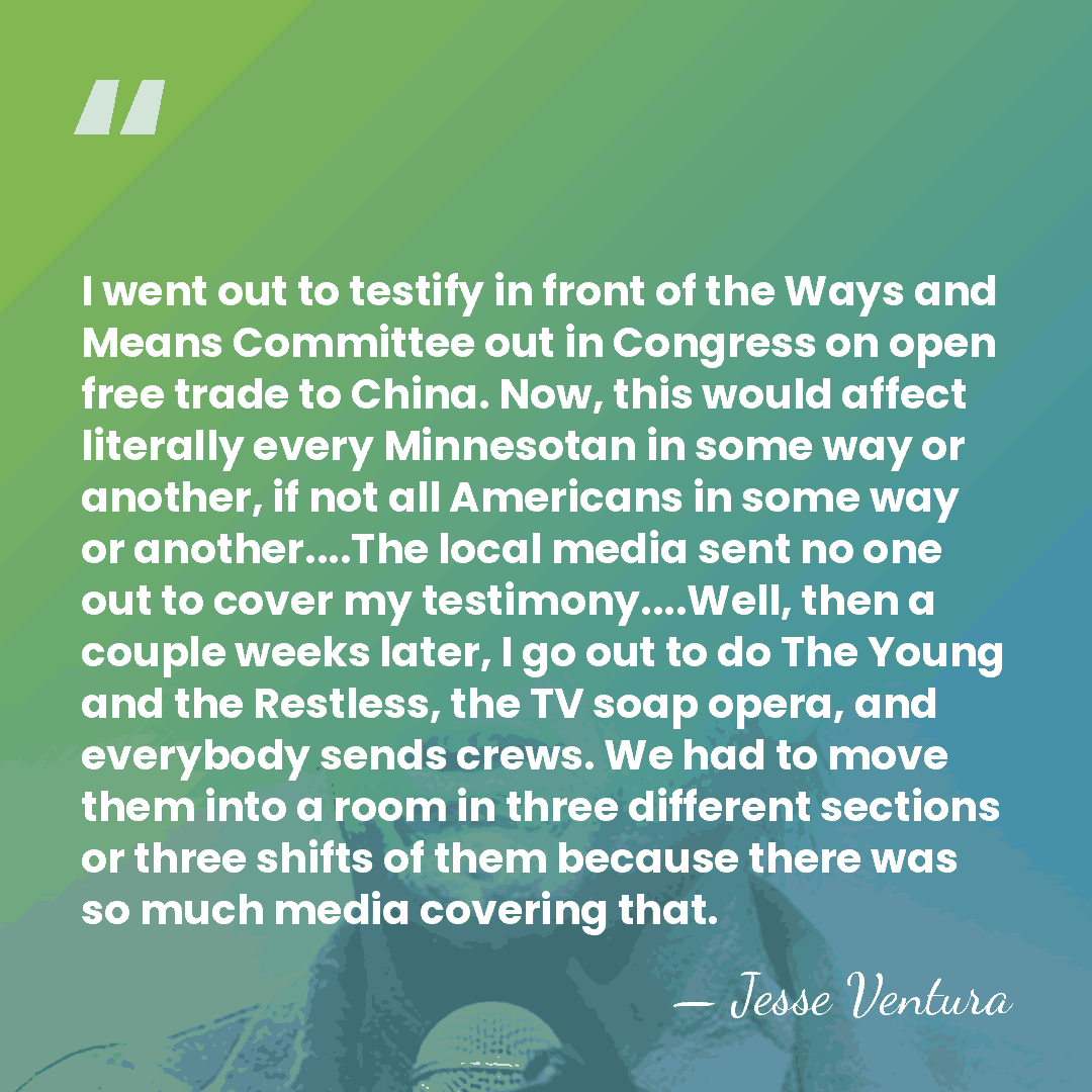 I went out to testify in front of the Ways and Means&hellip; - Jesse Ventura