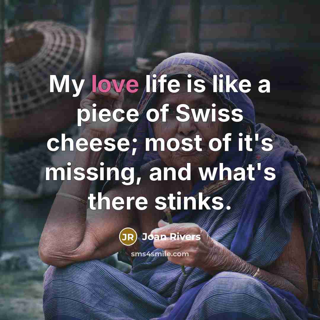 “My love life is like a piece of Swiss cheese;…” quote by Joan Rivers