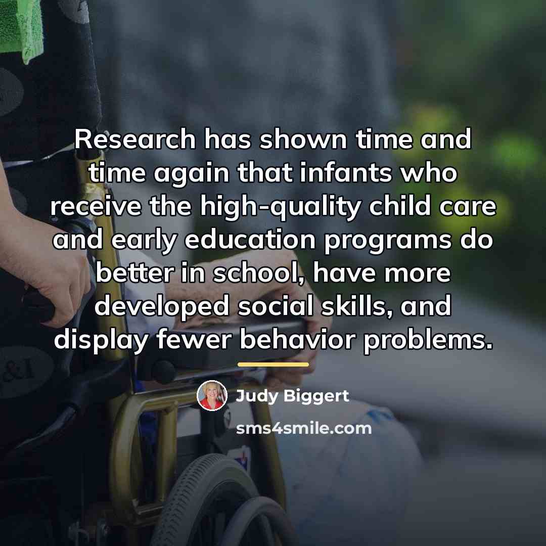 “Research has shown time and time again that infants who…” quote by Judy Biggert