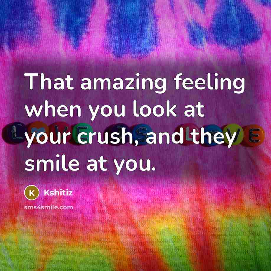 “That amazing feeling when you look at your crush, and…” quote by Kshitiz