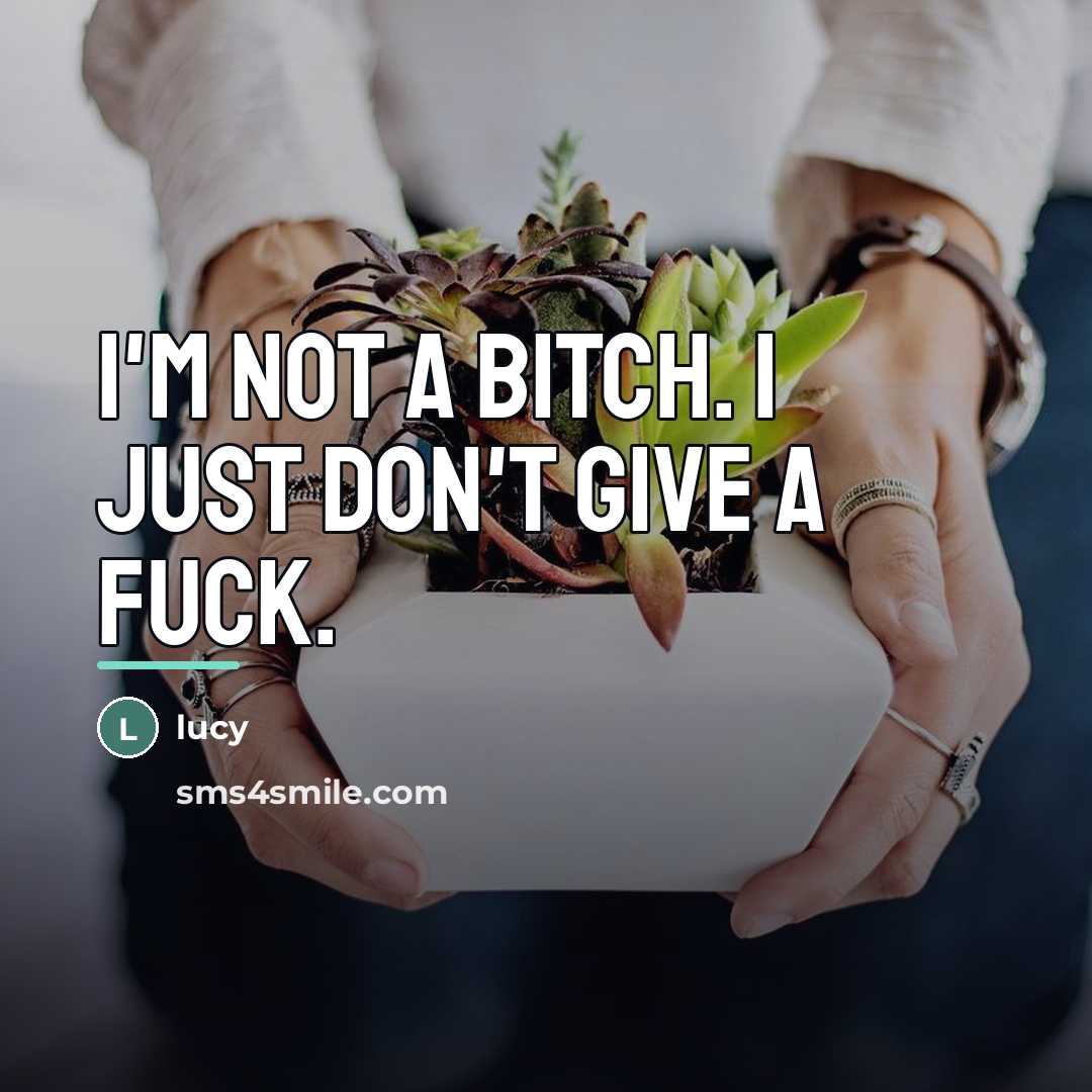 “I'm not a bitch. I just don't give a fuck.…” quote by Lucy