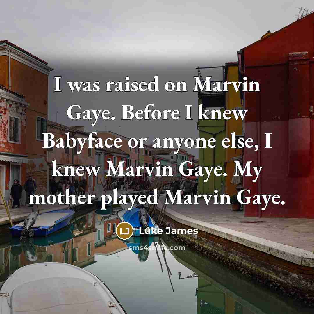 “I was raised on Marvin Gaye. Before I knew Babyface…” quote by Luke James