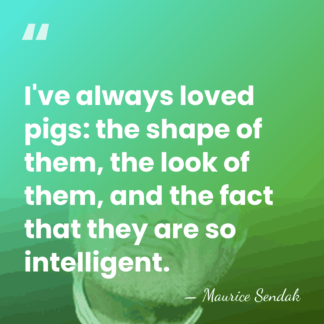 I've always loved pigs: the shape of them, the look of them,&hellip; - Maurice Sendak