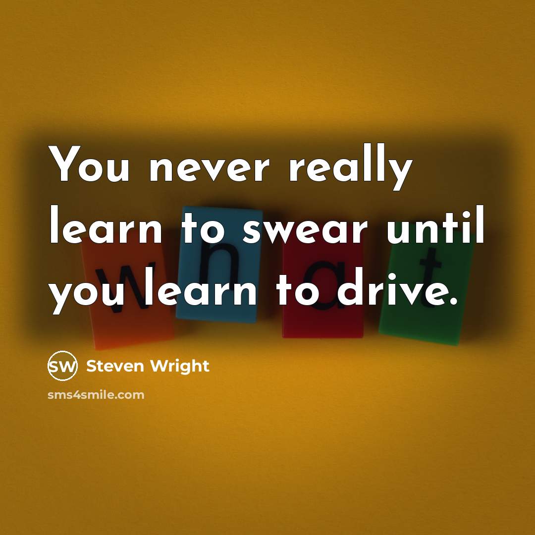 “You never really learn to swear until you learn to drive.” quote by Steven Wright