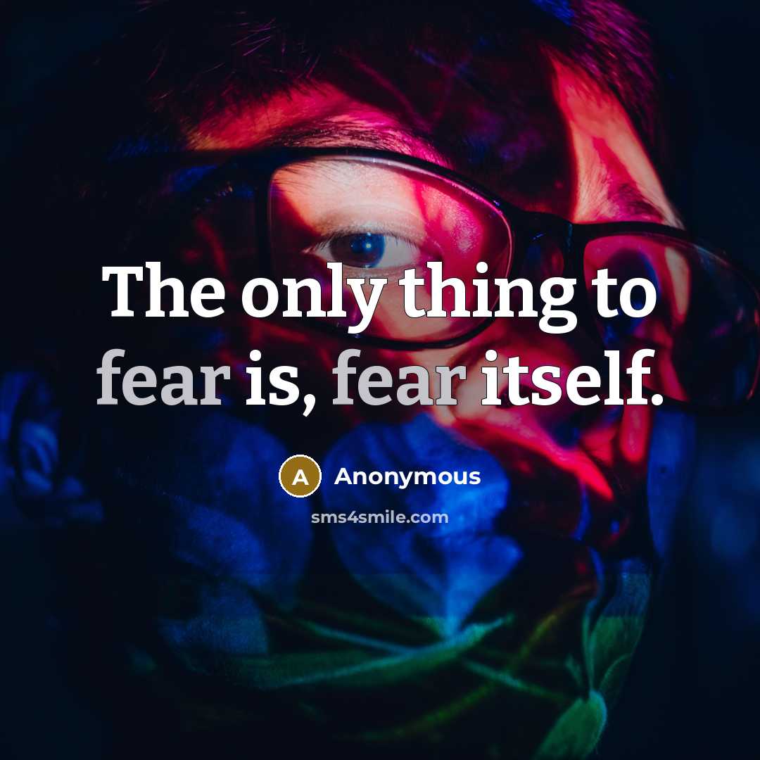 “The only thing to fear is, fear itself.…” quote by Anonymous