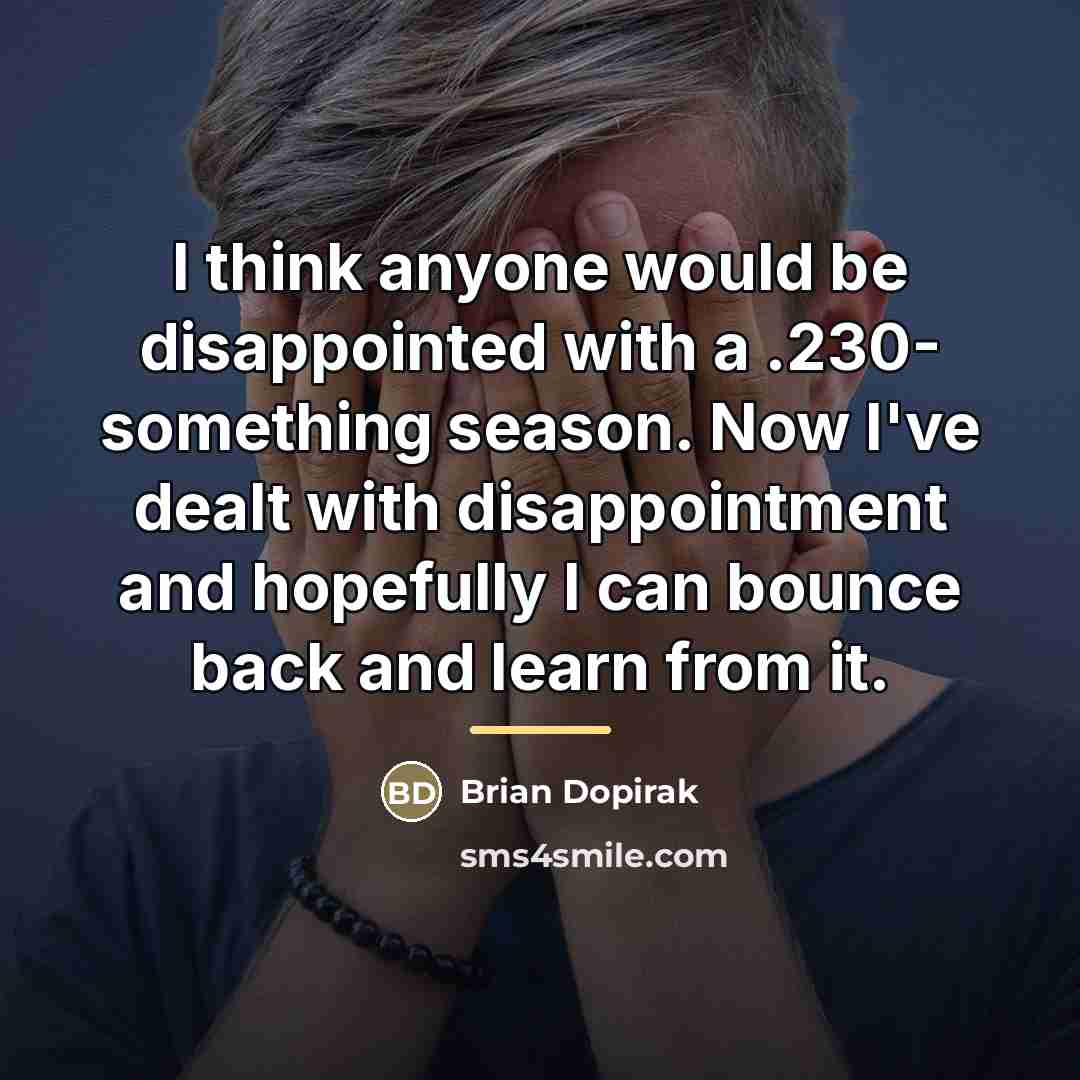 “I think anyone would be disappointed with a .230- something…” quote by Brian Dopirak