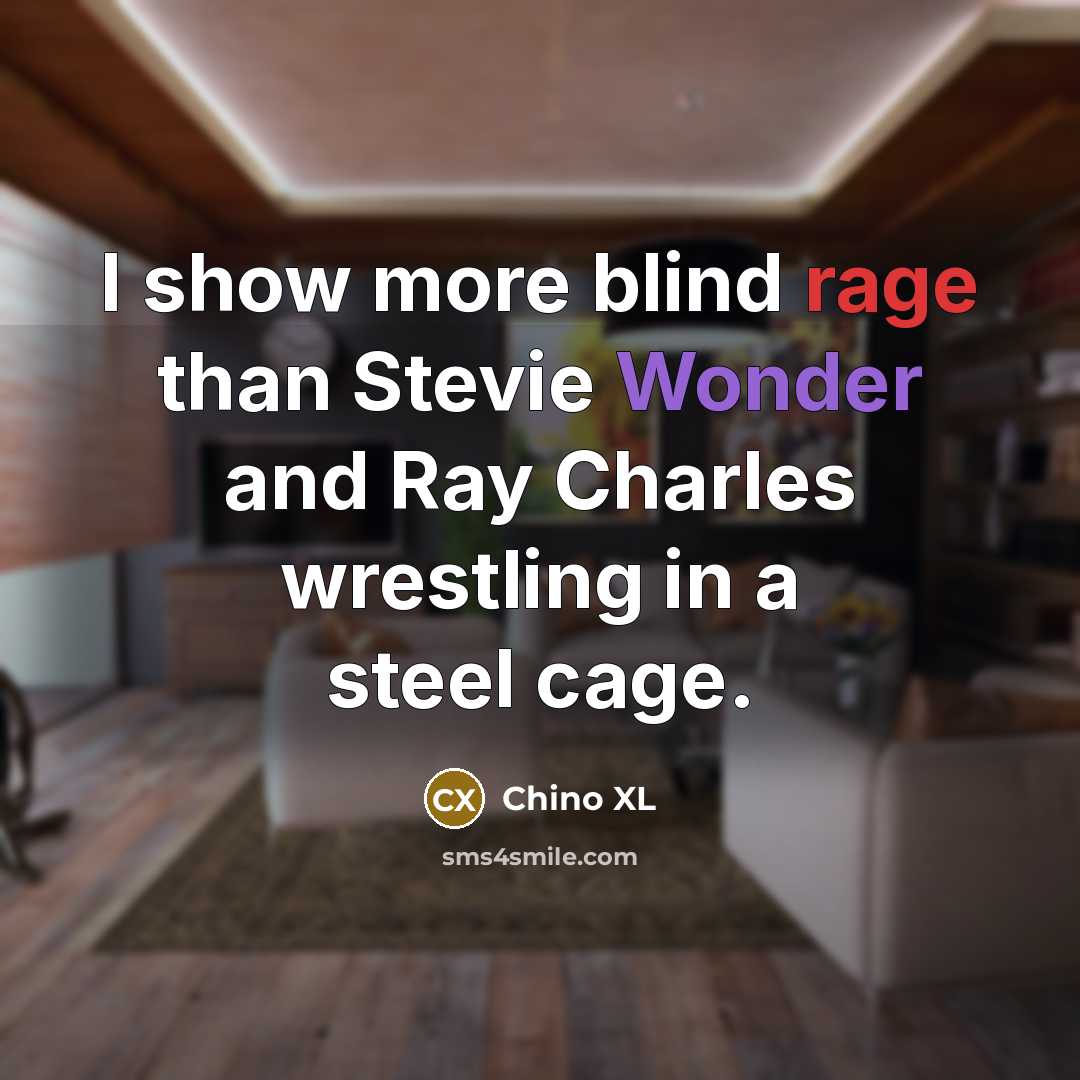 “I show more blind rage than Stevie Wonder and Ray…” quote by Chino XL