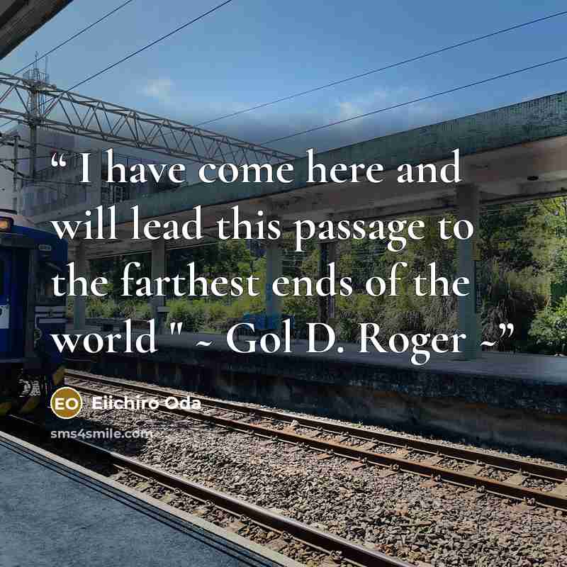 “I have come here and will lead this passage to the farthest ends of the world " ~ Gol D. Roger ~” quote by Eiichiro Oda