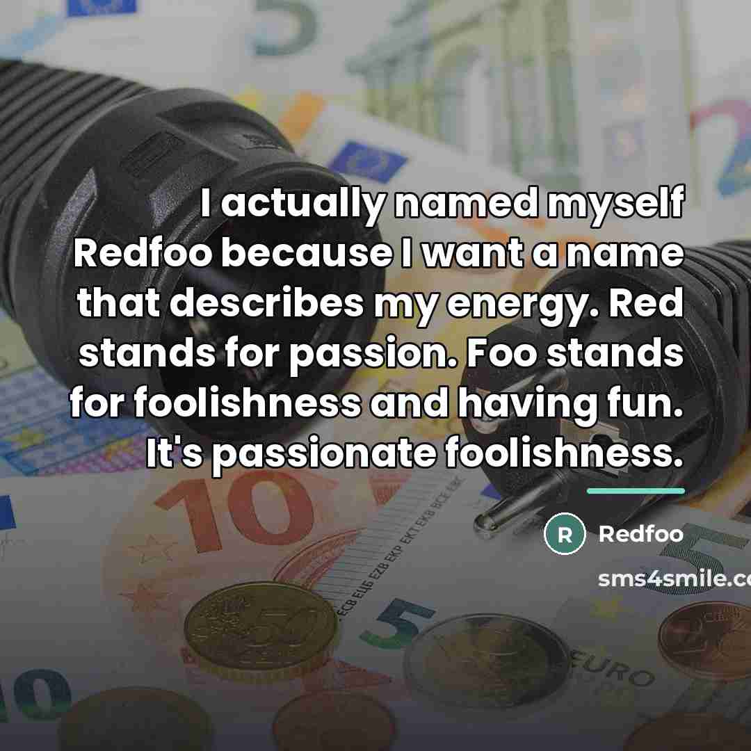 “I actually named myself Redfoo because I want a name…” quote by Redfoo