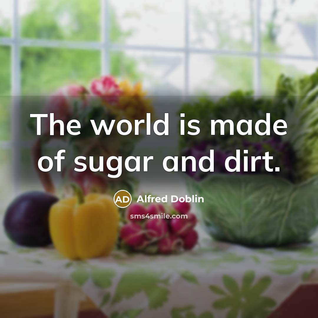 “The world is made of sugar and dirt.…” quote by Alfred Doblin