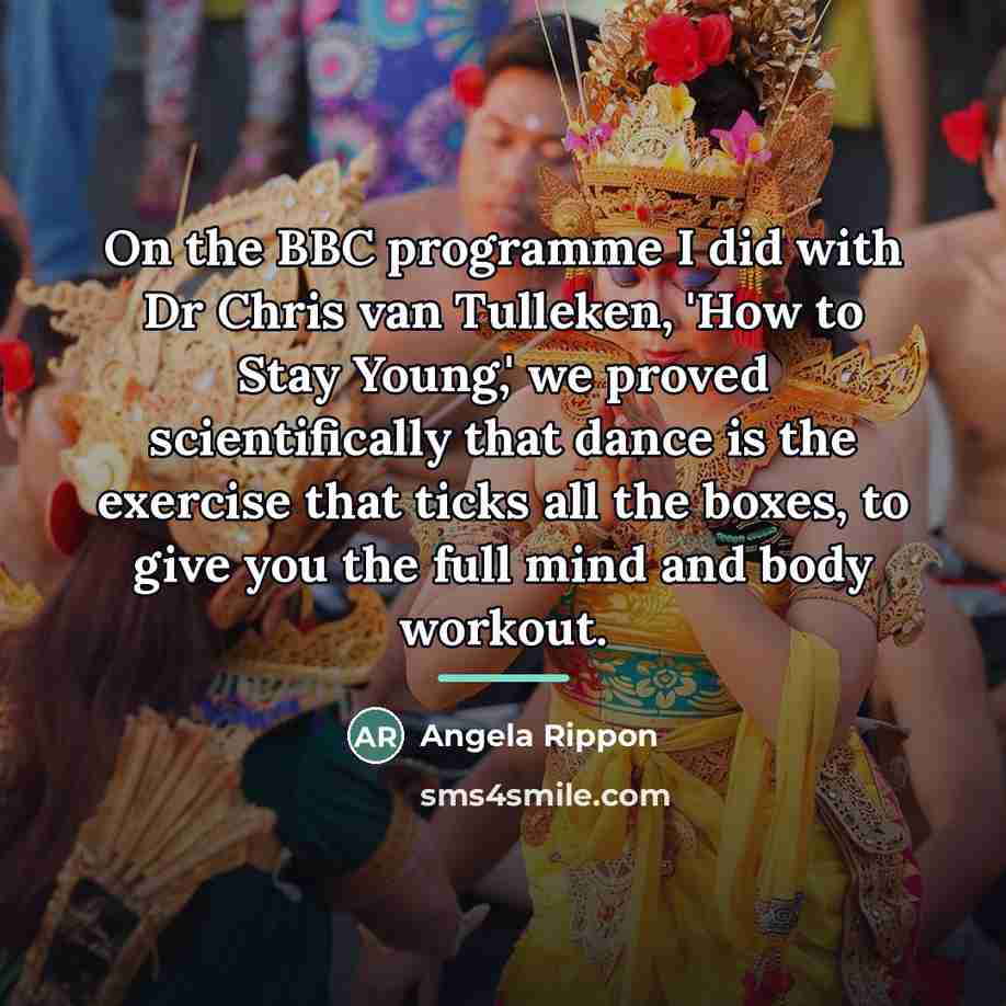 “On the BBC programme I did with Dr Chris van…” quote by Angela Rippon