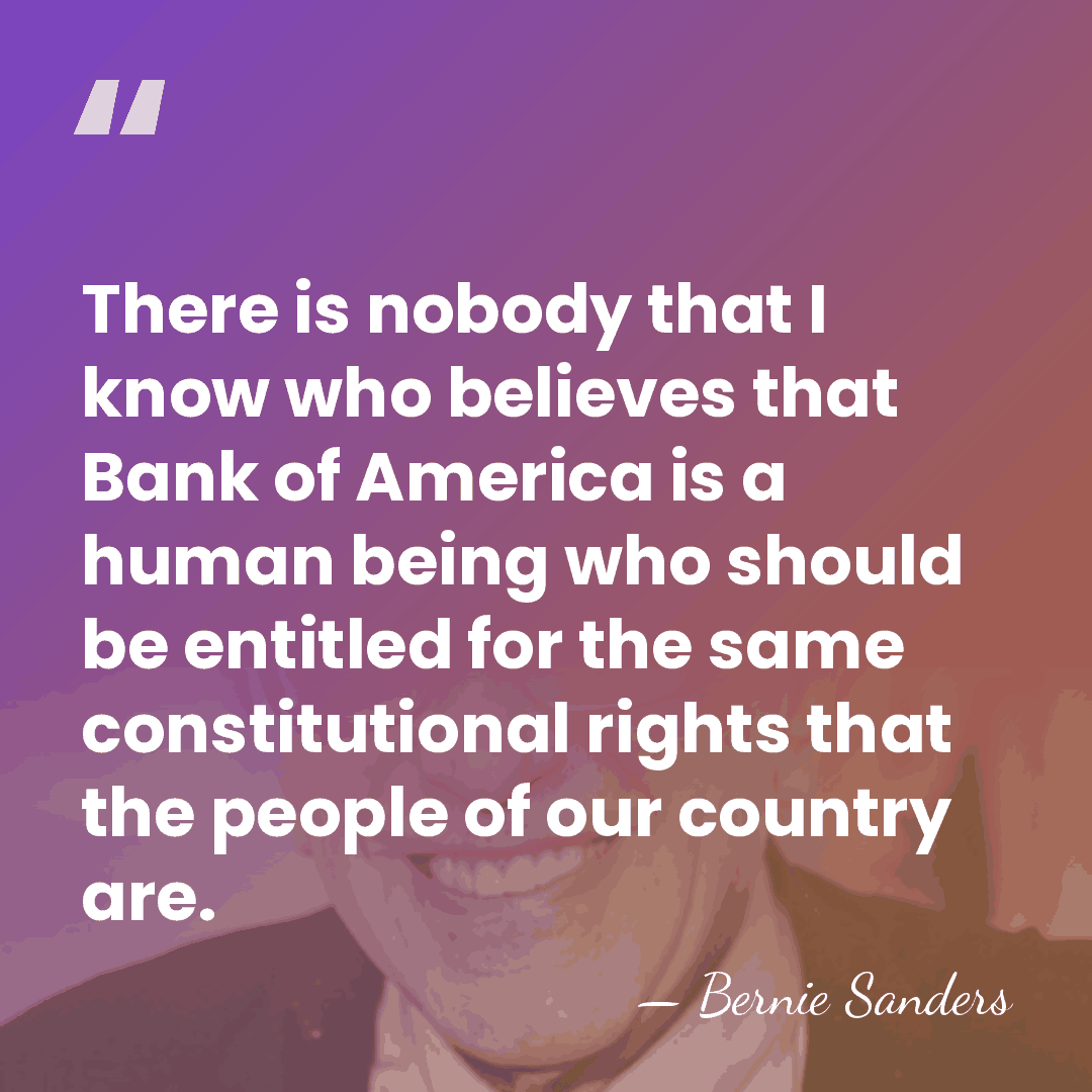 There is nobody that I know who believes that Bank of America&hellip; - Bernie Sanders