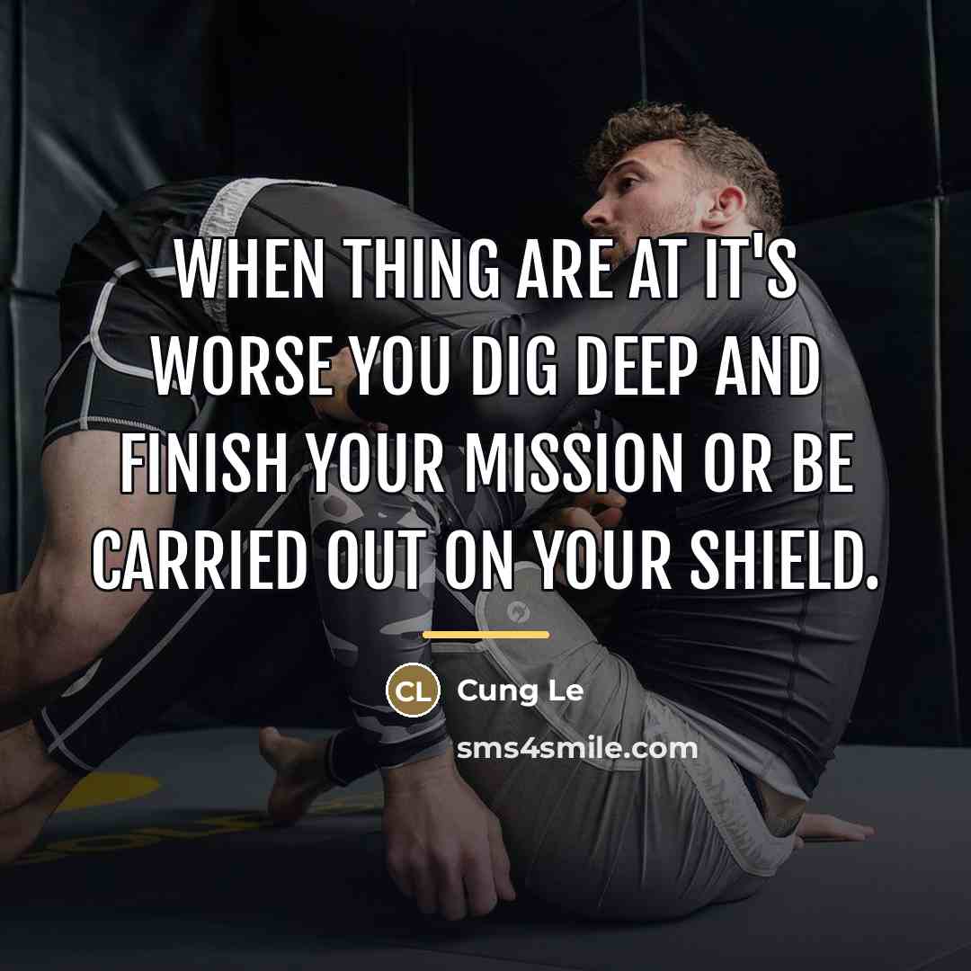 “When thing are at it's worse you dig deep and…” quote by Cung Le