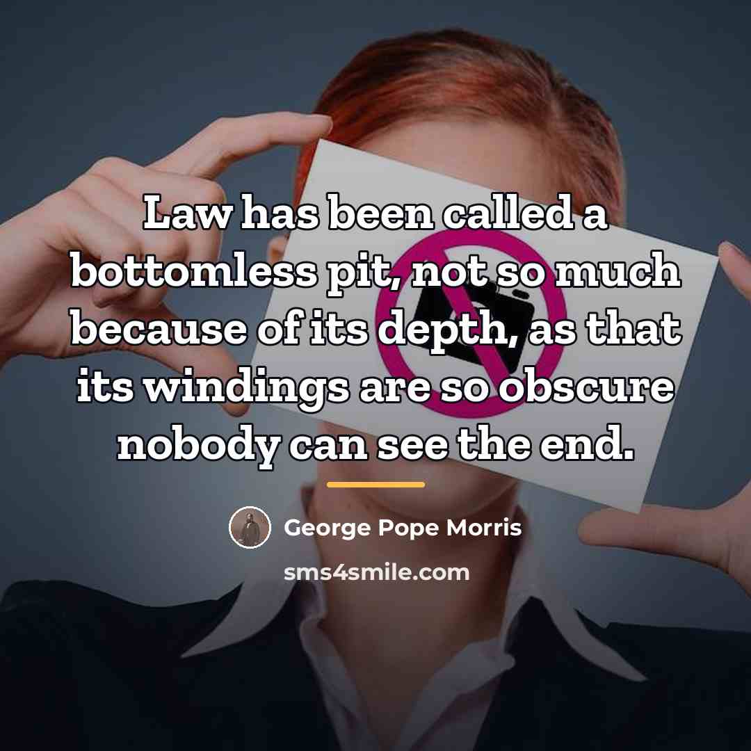 “Law has been called a bottomless pit, not so much…” quote by George Pope Morris