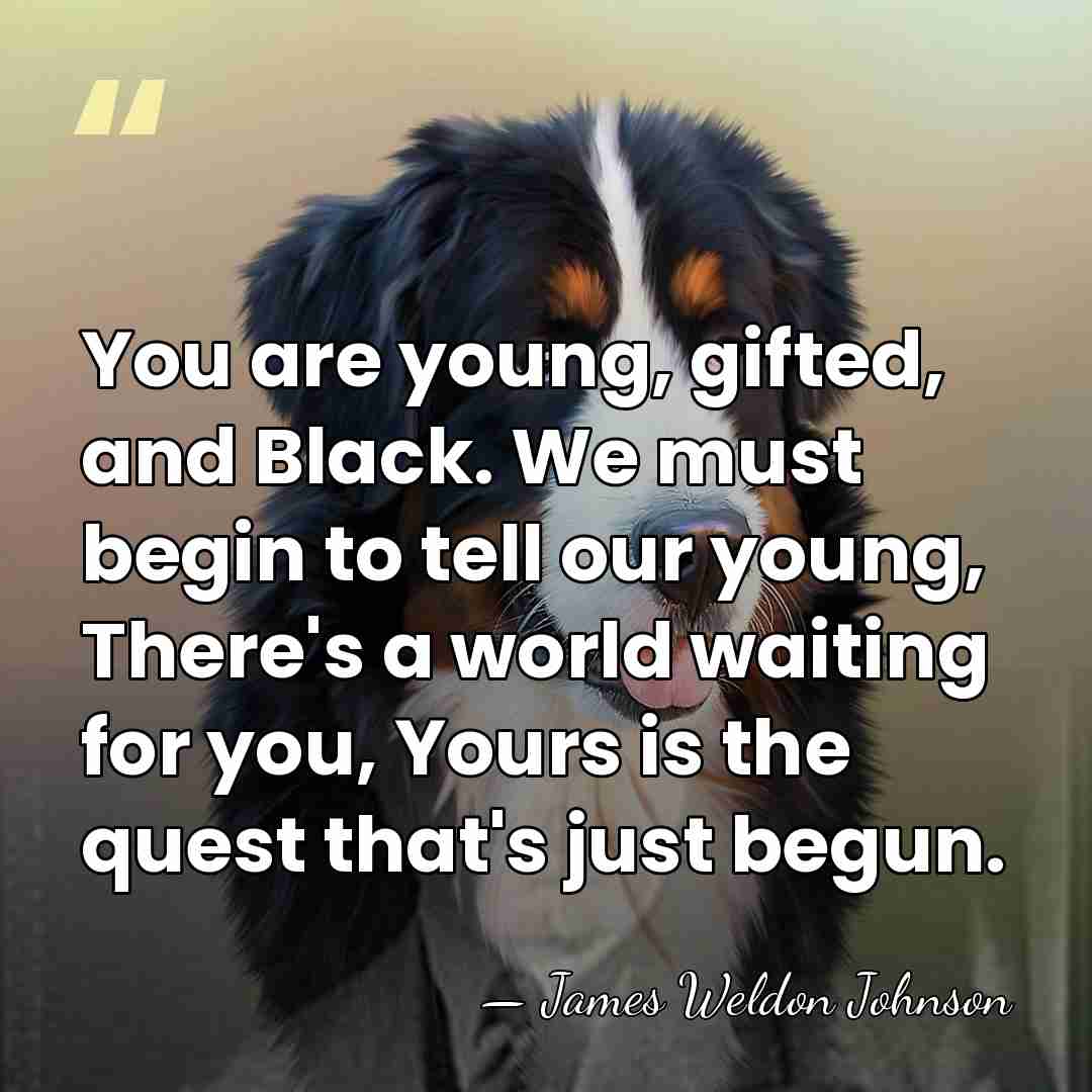 You are young, gifted, and Black. We must begin to tell our&hellip; - James Weldon Johnson