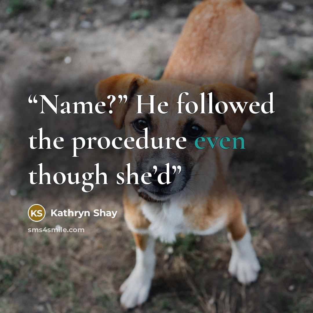 “Name?” He followed the procedure even though she’d” quote by Kathryn Shay