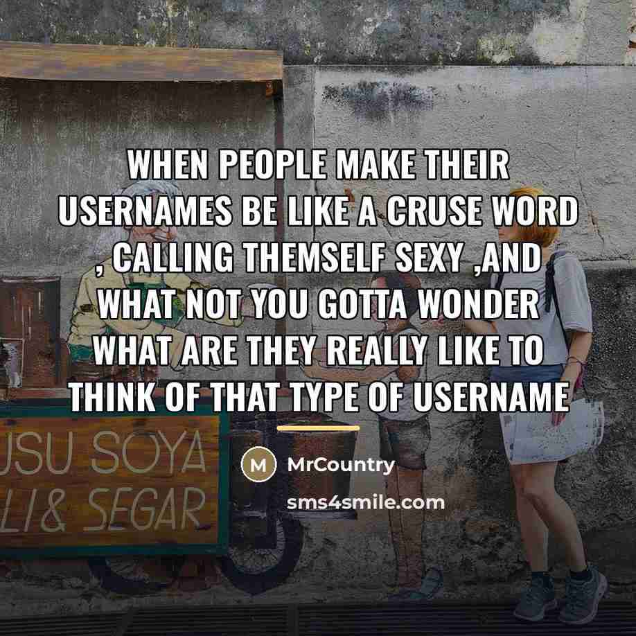 “When people make their usernames be like a cruse word…” quote by MrCountry