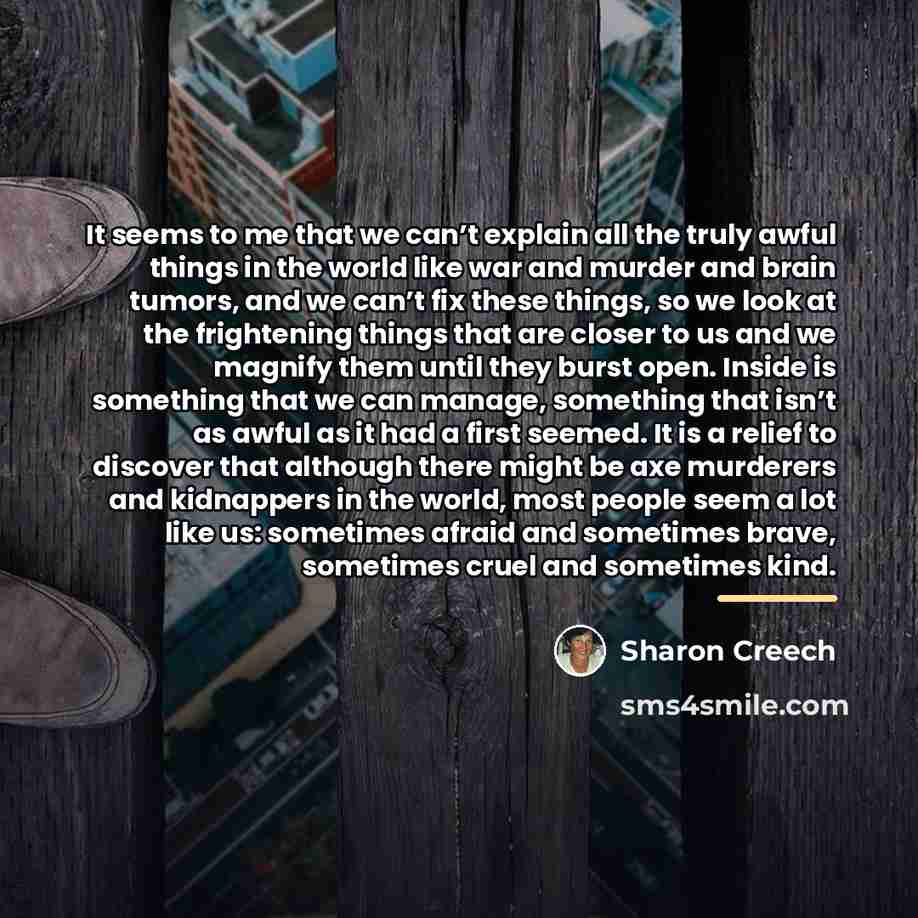 “It seems to me that we can’t explain all the…” quote by Sharon Creech