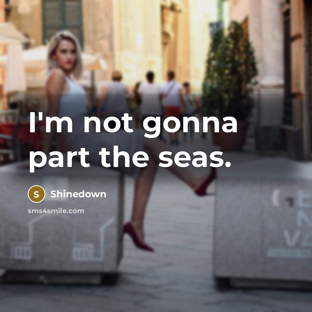 “I'm not gonna part the seas.” quote by Shinedown