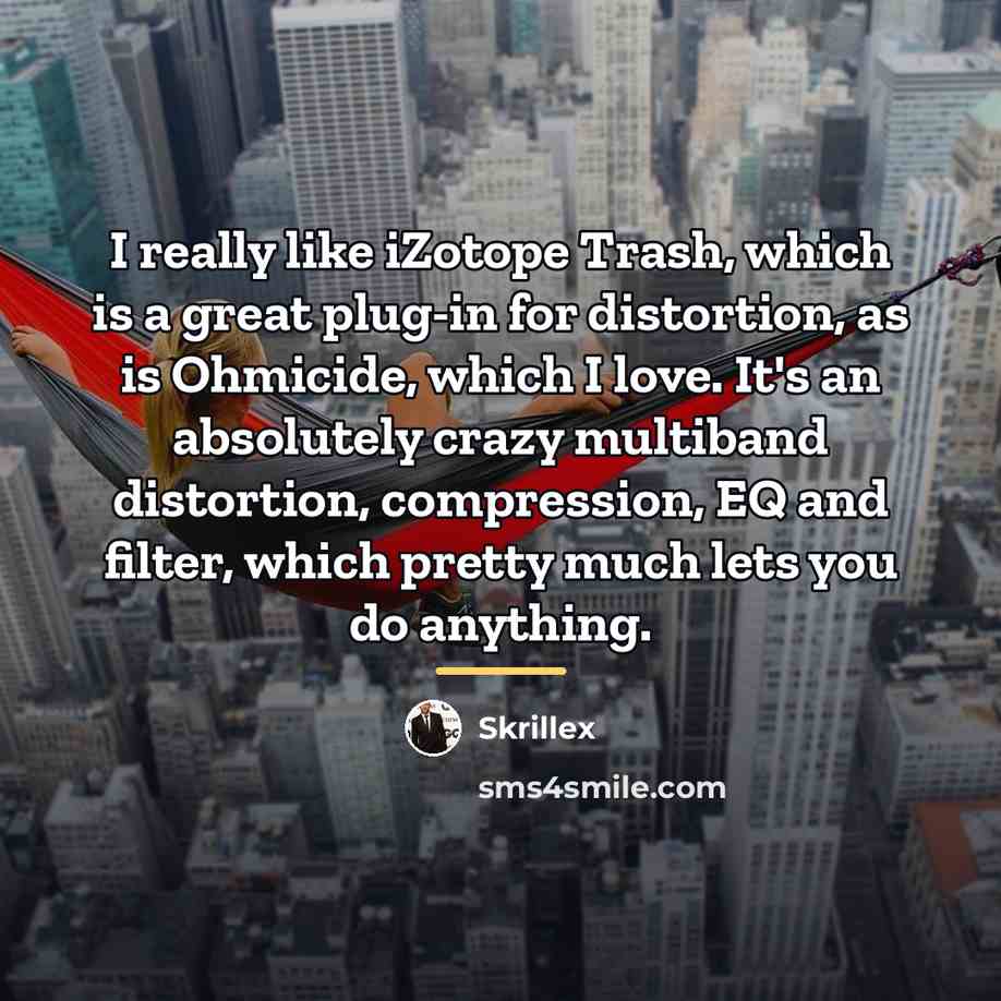 “I really like iZotope Trash, which is a great plug-in…” quote by Skrillex