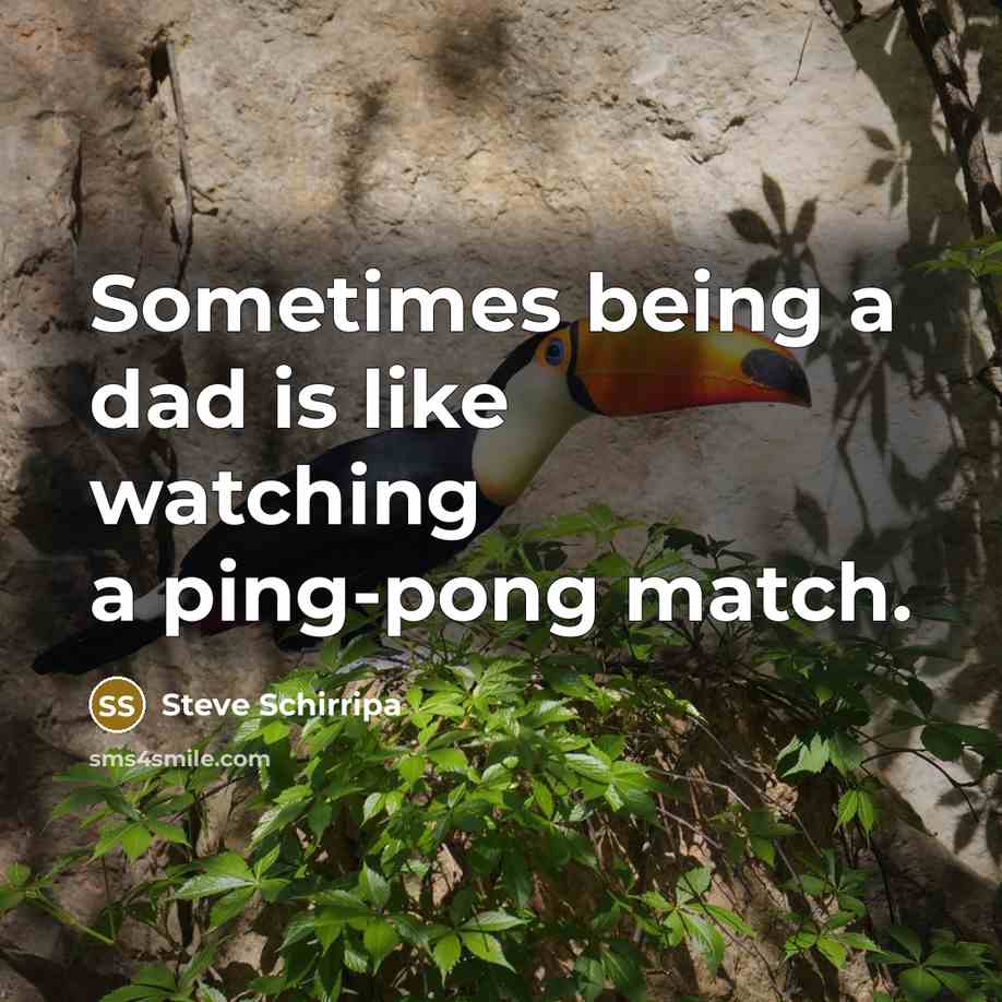 “Sometimes being a dad is like watching a ping-pong match.…” quote by Steve Schirripa