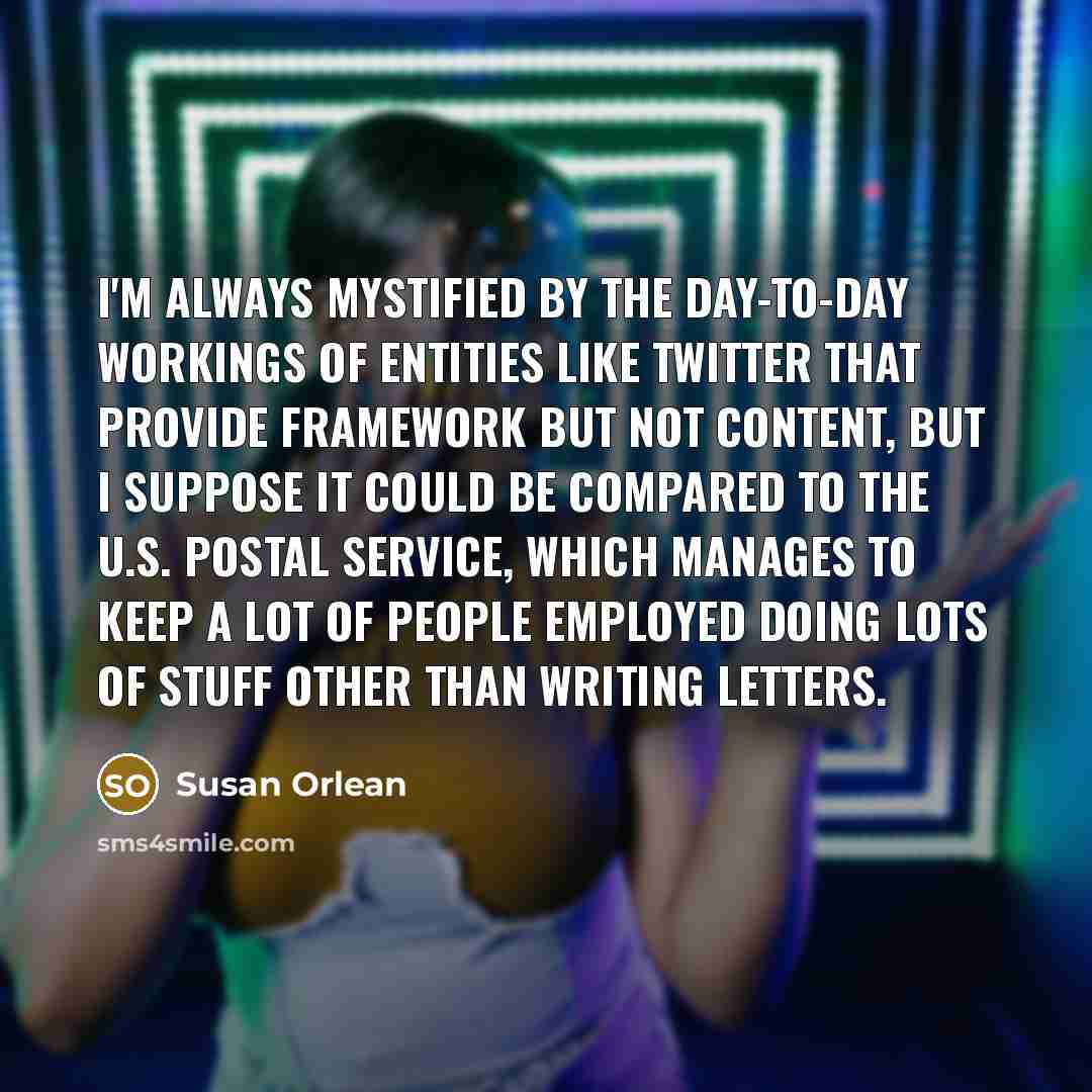 “I'm always mystified by the day-to-day workings of entities like…” quote by Susan Orlean