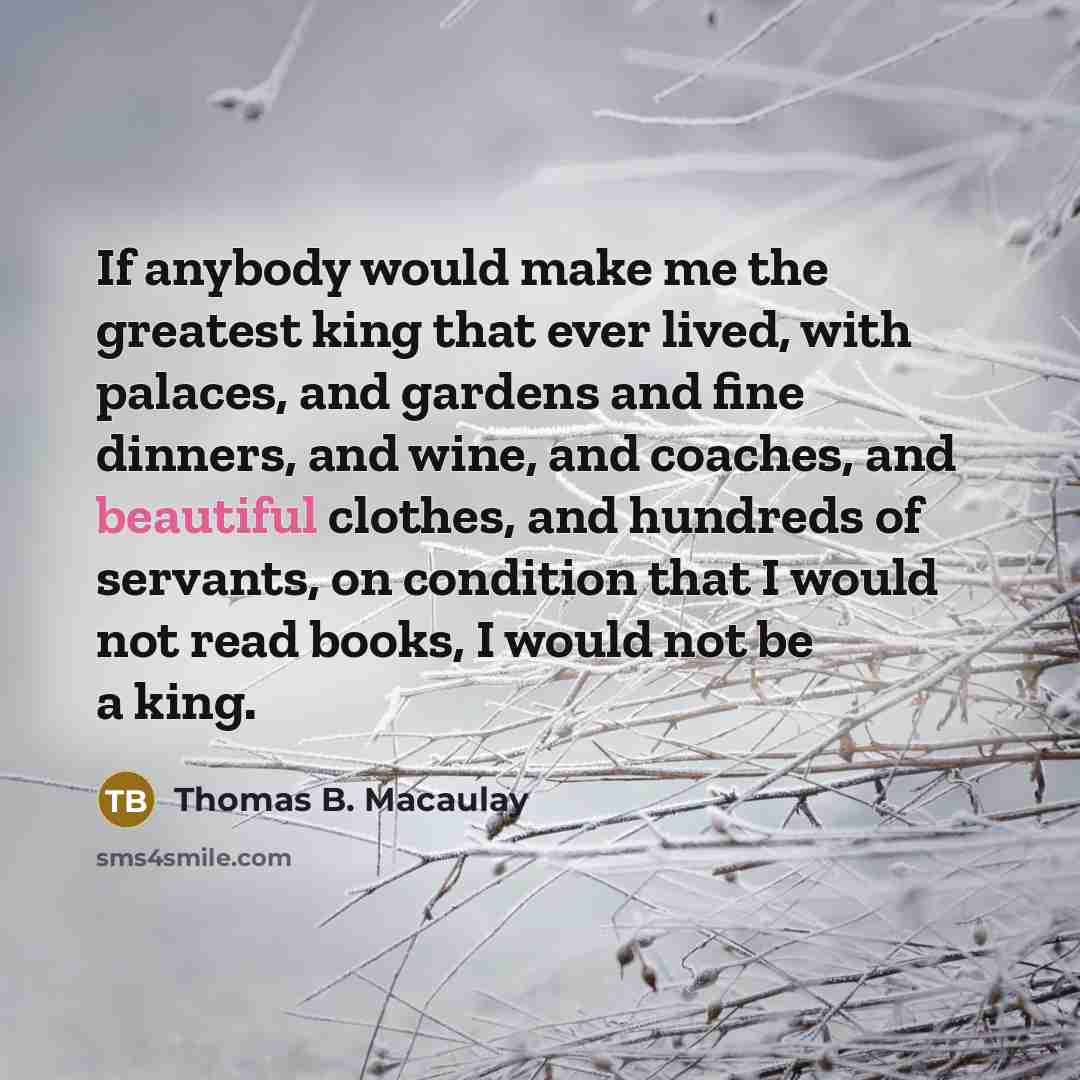 “If anybody would make me the greatest king that ever…” quote by Thomas B. Macaulay