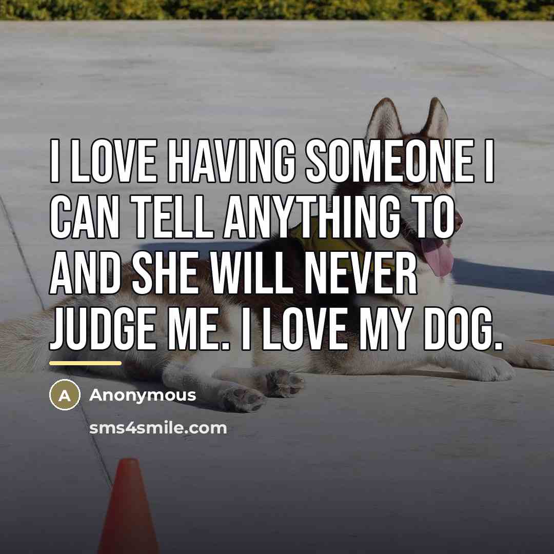 “I love having someone I can tell anything to and…” quote by Anonymous