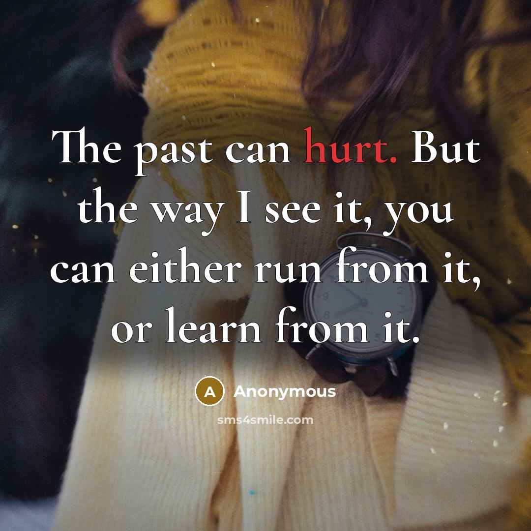 “The past can hurt. But the way I see it,…” quote by Anonymous