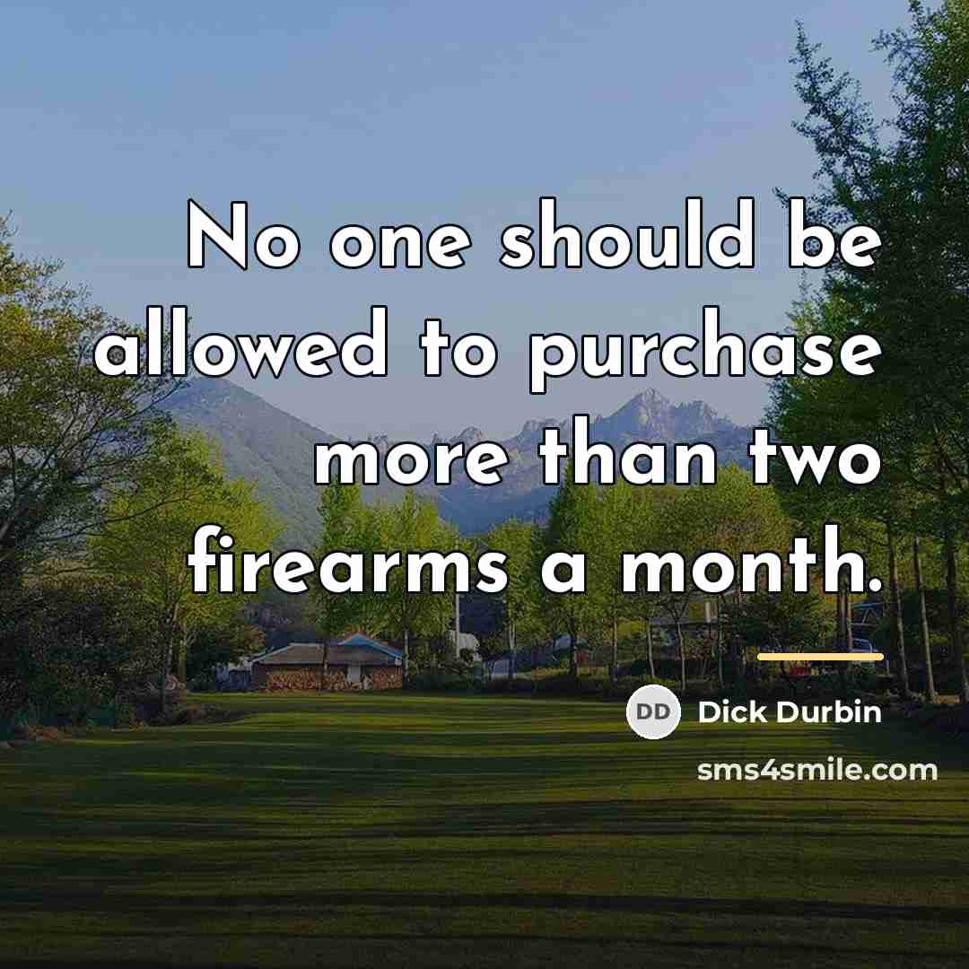 “No one should be allowed to purchase more than two…” quote by Dick Durbin