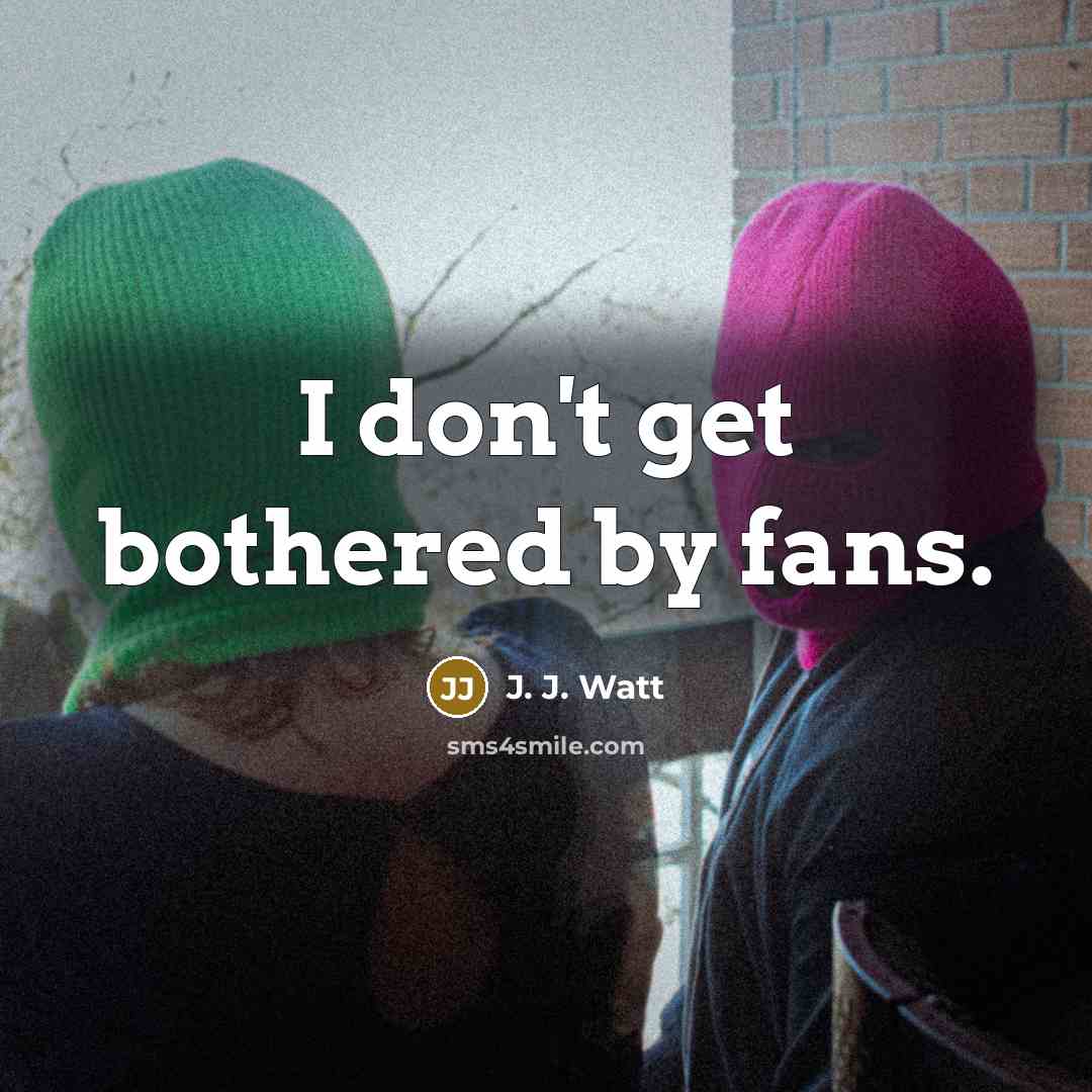 “I don't get bothered by fans.…” quote by J. J. Watt