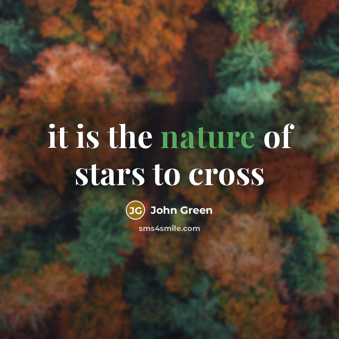 “it is the nature of stars to cross…” quote by John Green