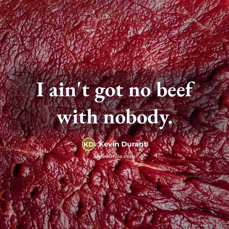 “I ain't got no beef with nobody.…” quote by Kevin Durant