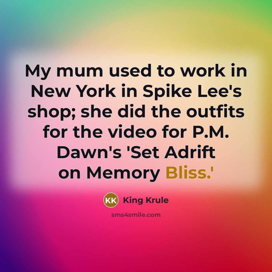 “My mum used to work in New York in Spike…” quote by King Krule