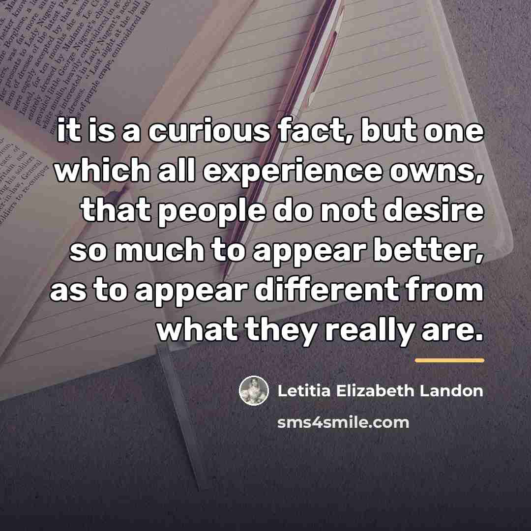 “it is a curious fact, but one which all experience…” quote by Letitia Elizabeth Landon