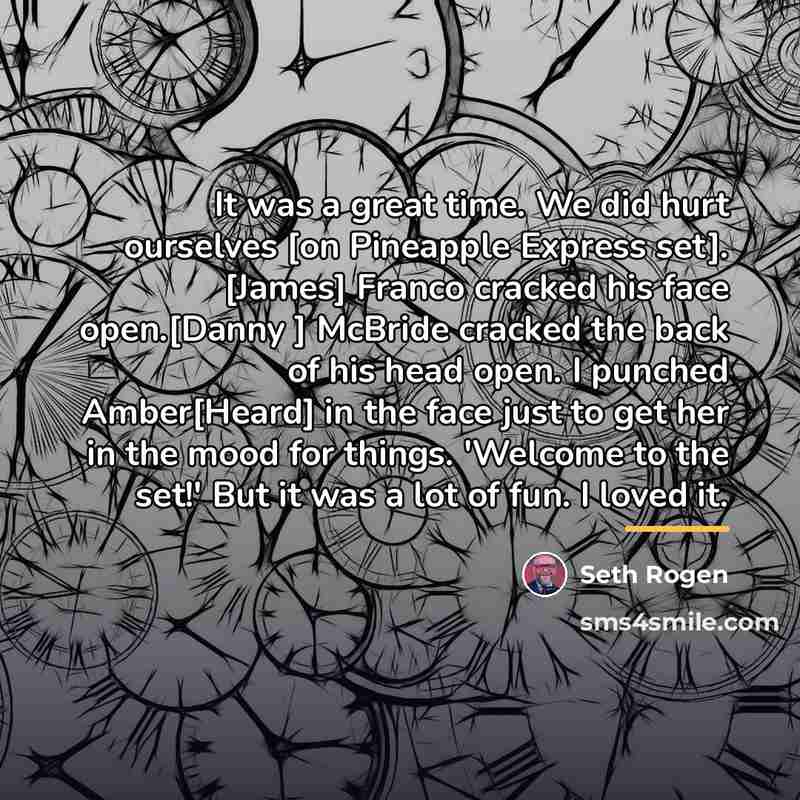 “It was a great time. We did hurt ourselves [on…” quote by Seth Rogen